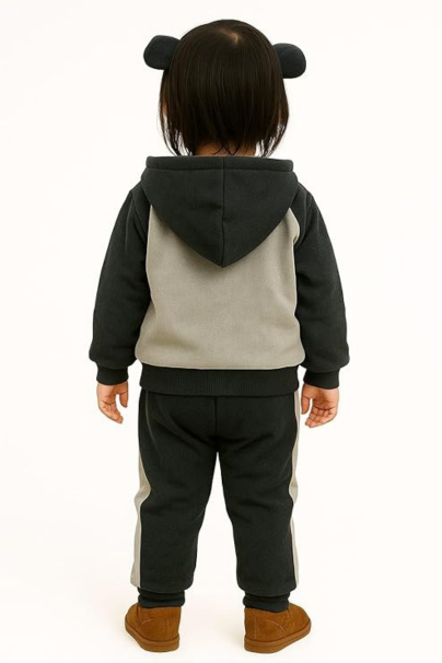 Toddler Bunny Tracksuit 3-Piece Set - Infant Boys Girls Half-Zip Hooded Jacket, Graphic T-Shirt, and Jogger Pants