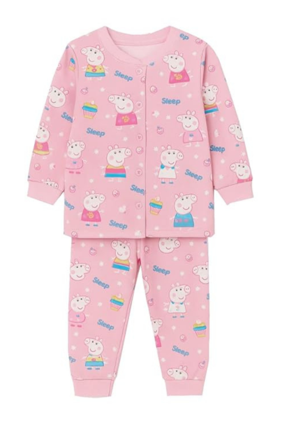 Cute Peppa Pig Printed Night Suit for Kids | Soft Cotton Sleepwear Set with Full Sleeves & Pajama | Comfortable Two-Piece Sleep Set for Boys & Girls